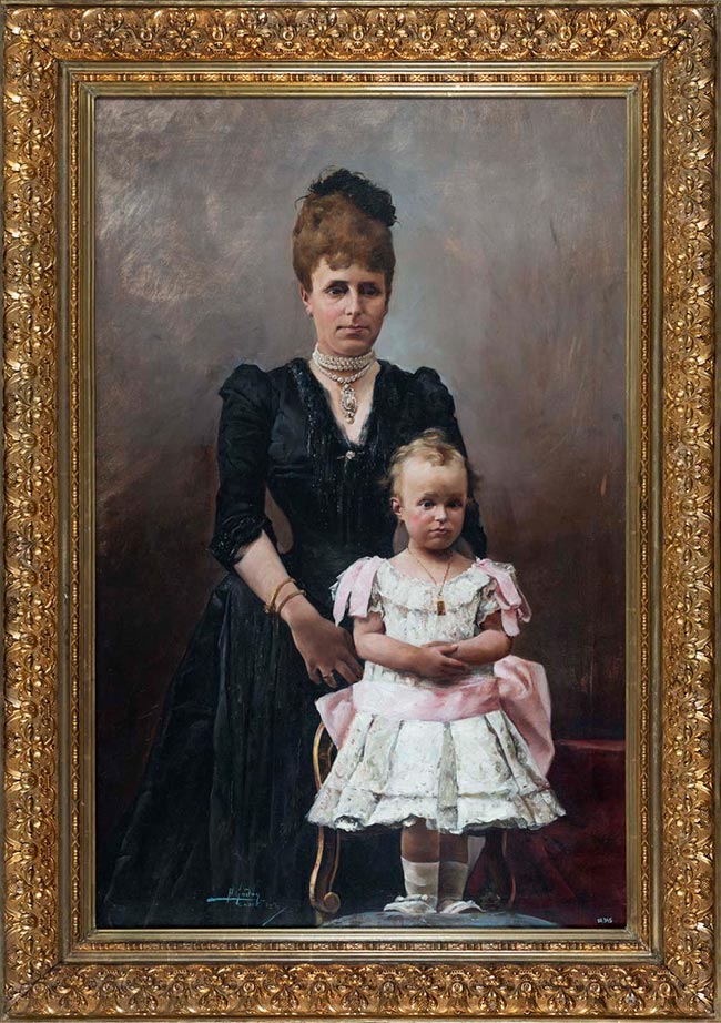 Foto quadre Retrat Regent Maria Cristina amb el seu fill Alfons XIII. Col·lecció MMB